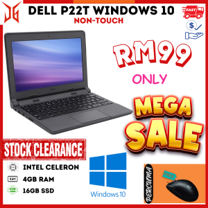 Refurbished Dell P22T Touchscreen Laptop - Intel Celeron 4GB RAM 16GB SSD Windows 10 - Ideal for Students