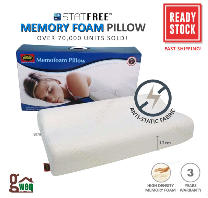 [Genuine] Goodnite StatFree ® Memo Foam Pillow | Lazada