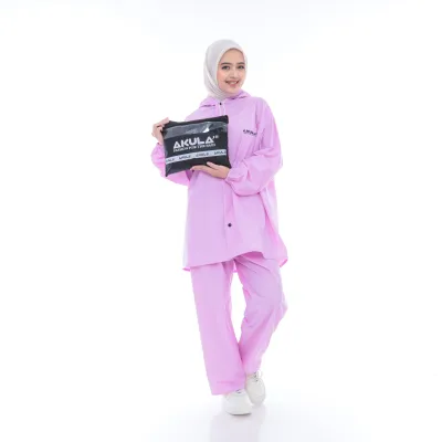 Jas Hujan Mantel Hujan Pria Wanita AKULA Raincoat Bahan Tebal Kuat dan Elastis