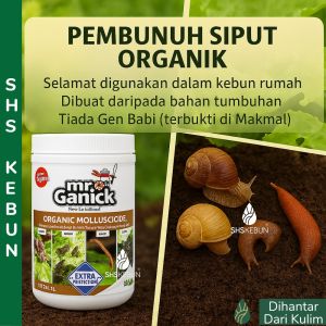 Organic Molluscicide Mr Garnick Ubat Siput Organic Pesticide for Snail Slug & Leech 有机·蜗牛药 SHS Kebun