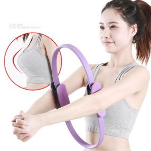 * Sg Seller*Pilates Ring Fitness Resistance Training Yoga Ring Double Handle Women Weight Loss Body Toning Magic Exercise Circle to Burn Fat for Home Gym Stretch for Legs Arm and Glutes