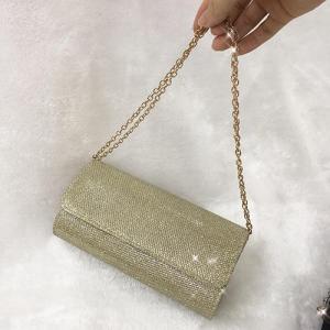 HOLILA Simple Small Metallic Glitter Shiny Flap Bridal Wedding Party Clutch Evening Bag Handbag Shoulder Bag Cross Body Bag Purse #439
