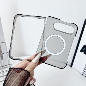 9QSS Transparent Foldable Phone Case Matte Shockproof ic PC Cover Anti fingerprint Flip Phone Protector for iPhone Duo