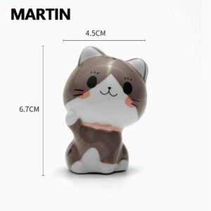A 300 ml ceramic cup for cute cats equipped with a spoon and a lid hand-painted coffee and milk se