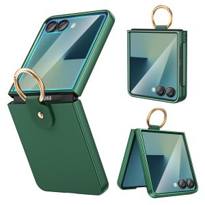 for Samsung Z Flip 7 Ring Case with Built-in Outer Screen Protector Hard PC Anti-Scratches Shockproof Protective Phone Cover Slim Fit for Samsung Galaxy Z Flip 7 Cover