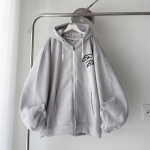 Áo Khoác Hoodie in chữ nổi EM BÉ FOrm rộng chất nỉ bông dày dặn khoác ngoài nam nữ mùa hè