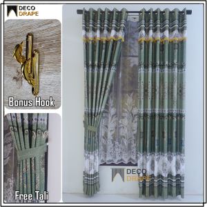 Gorden Rumbai Poni Terbaru Kain Blackout Import Motif Batik Modern Style