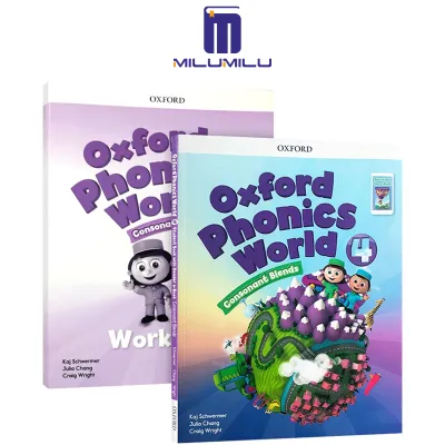 2Pcs Oxford Phonics World: Level 4: Student Book + Workbook Paperback by Kaj Schwermer Original English books