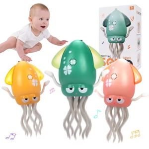 Electric Dancing Squid Octopus Dancer Novelty Fidget Toys Luminous Music Baby Crawling Toys Games Gift for Kids