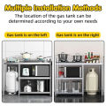 304 Stainless Steel Gas Stove Rack Stand Heavy Duty Stove Stand Rack with LPG roller KGS 124 Thicken 3 Layer Kitchen Rack Space Saver Multi-layer Gas Stove Bench Microwave Oven Stand Rack Vegetable Cutting Table Combination Storage Rack. 