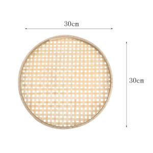 RBJ4 Circular Handmade Woven Bamboo Products Fruit Fried Food Dim Sum Bamboo Sieve Dustpan Storage Basket Food Tray