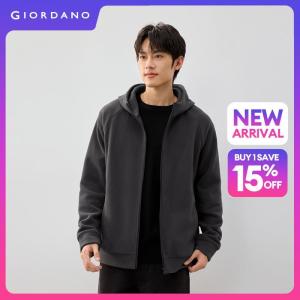Giordano Beau Monde Men Polar fleece raglan sleeve hooded jacket Free Shipping 13076662
