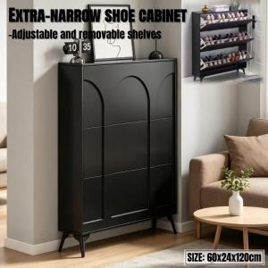 Slim shoe cabinet multi-layer shoe rack storage cabinet against the wall Space Saving Shoe Storage Organizer