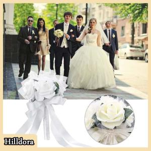 [Hilldora] ช่อดอกไม้ผ้าไหมทำจากดอกกุหลาบประดิษฐ์สำหรับเจ้าสาวช่อมือสำหรับตกแต่งเพื่อนเจ้าสาว