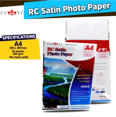 WPS CUYI RC Satin Photo Photo Paper 260gsm 3R | 4R | 5R | A4 Size (20sheets)