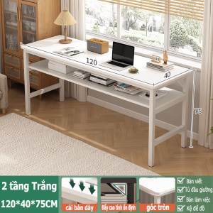 Rococo Bàn dài gỗ tháo lắp dễ dàng Bàn làm việc nhỏ tại nhà đơn giản  bàn học việc có kệ lửng chân sắt sơn tĩnh điện chắc