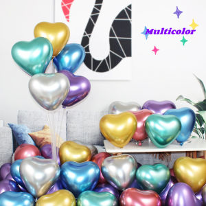 ✨SG Ready Stock✨10inch 50pcs Love Metallic Heart Shape Valentine Day Birthday Festival Decoration Balloon for Wedding