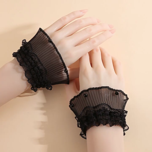 Ren Bead Trim Cổ Tay Còng Xù Thiết Kế Trang Trí Tay Áo Cánh Tay Phụ Kiện Cho Phụ Nữ Cô Gái Hàng Ngày VÁY ĐẦM Nâng Cấp