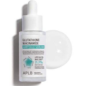 Serum dạng ống APLB Glutathione Niacinamide giúp làm trắng da. LIPO GLUTA NIAC VITAMIN ™ 313% 135 FL.OZ/Sản phẩm chăm sóc da Hàn Quốc cung cấp độ ẩm lâu dài cải thiện độ đàn hồi của da giúp da trở nên tươi trẻ mềm mại và cải thiện kết cấu da.