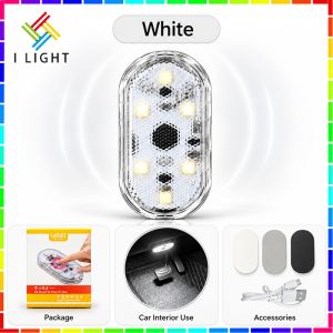 (Fast Delivery)LED Touch Light For Car Ambient Light Four Colors Car Rechargeable Ambient Lamp