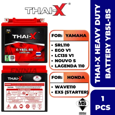 【100% ORIGINAL】THAI-X YB5L Motorcycle Battery/ Bateri Motor Sirim For Lc135 V1/ Ex5/ Wave110/ Kriss 100 Starter/ Modenas