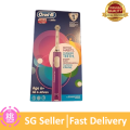 Oral B Junior Kids Electric Toothbrush Rechargeable for Children Aged 6 - 12, 1 Children’s Electric Toothbrush Rechargeable Handle and 1 Sensitive Toothbrush Replacement Head Powered by Braun, Purple. 