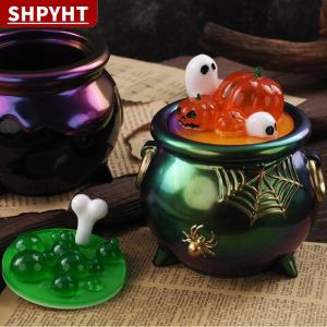 [COD] SHPYHT TOY 1 Set Pumpkin Spider Desigh Round Shape Plaster Concrete Storage Box Silicone Molds DIY Halloween Mold Kit Candle Jar Festival Craft