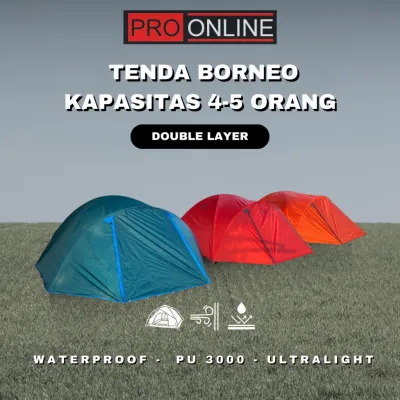 enda BORNEO 4 / Tenda Camping Dome 4 -5 Orang Double Layer