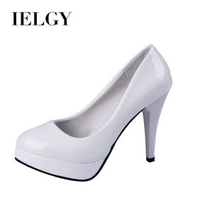 IELGY รองเท้าส้นสูงนิ้วเท้าทรงกลมผู้หญิงรองเท้าส้นเข็มไซส์34-42ไซส์ใหญ่10ซม. รองเท้าส้นสูง