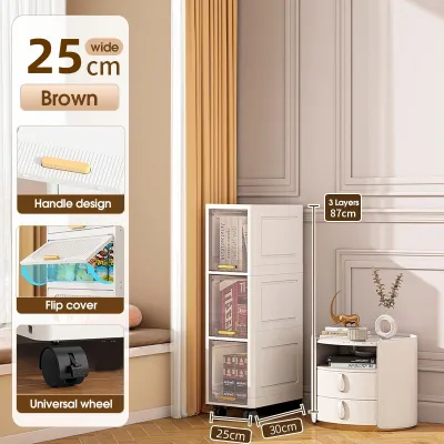 Multifunctional Slim Plastic Drawer Stackable Storage Cabinet Household Space Savers Moving Rack Kitchen Organizer