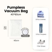 Mixshop Pumpless Vacuum Bag | Travel Compression Storage Organizer | No Pump Needed | Save Luggage Space