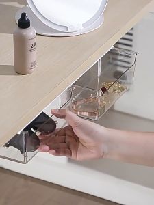 🇸🇬SG Ready Stock🇸🇬 Shelf Storage Drawer No Drill Organizer Sliding Cabinet Drawer Kitchen Box Space Saving Hidden
