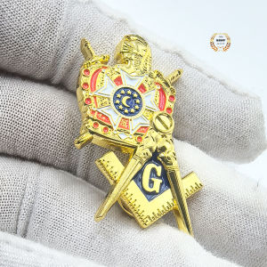 1.25 Inch High Quality Pin DEMOLAY & MASON Brooch