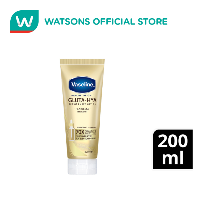 VASELINE Healthy Bright Gluta-Hya Serum Burst UV Lotion Flawless Glow 200ml 