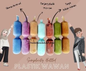 PLASTIK ES WAWAN ATAU PLASTIK BENTUK TEH BOTOL ISI 100PC PLASTIK KARAKTER BENTUK WAWAN ATAU BOTOL ISI 100PC