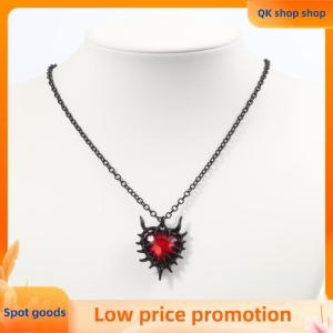 ✨QK shop✨ Gothic Heart Thorns Pendant Necklace For Women Men Hip-Hop Personality Trendy Charm Grunge Punk Jewelry Y2K Accessories