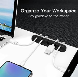 [SG Stock]Silicone Cable Organiser  Desktop Cable Holder Clips Slots & Management for USB