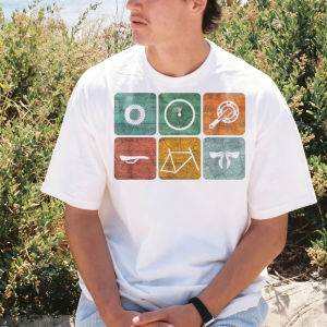 [Local Stock] VCC Bicycle Grid Pattern White Short Sleeve Crew Neck T Shirt Biking Cycling Vintage  Gifts Men Women TEE