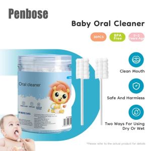 【MY GIrl】30pcs Medical Cotton Swab Gauze Baby Oral Tongue Cleaner Disposable Infant Toothbrush Care