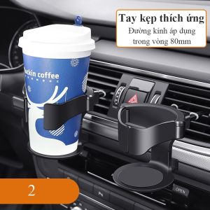 Giá đỡ cốc ly đa năng kẹp cửa gió xe ô tô