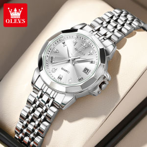 Olevs xem cho không thấm nước cho nữ Nước hoa ban đầu đồng hồ sang trọng bằng thép không gỉ sang trọng dây đeo lịch dạ quang Đồng hồ nữ