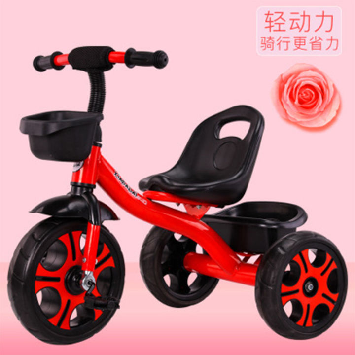 Pushing Bike For Toddler Two Children's Tricycle Double Brake Twin