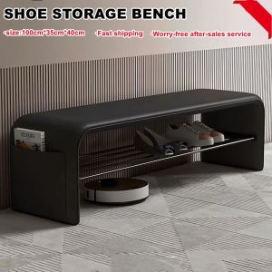 100cm Shoe Rack Shoe Changing Stool Bench Rack Cabinet Seat Soft Shoe Changing Stool Entrance Shoes Storage Chair