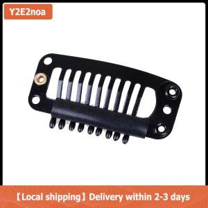 【Local shipping】 10 100 Toupee wig clips snap clips w rubber back hair extension black 9 teeth