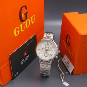 Box Exclusive Small + Paperbag / Jam Tangan Guou Bulat VA-548SPR / Jam Tangan Fashion Wanita Tali Rantai Diameter 38 cm