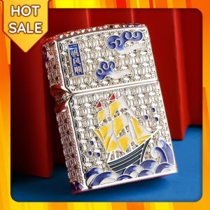 Hộp Quẹt Bật Lửa Xăng Đá Chief CF1248J Thiết Kế Họa Tiết Thuyền Buồm Sơn Mài Cao Cấp Sang Trọng (KHÔNG CHỨA XĂNG GAS)