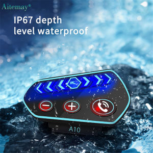 Aitemay Motorcycle Helmet Bluetooth 5.0 Headset Built-in Call Back Voice Assistant Function Waterproof Rider Music Headphone