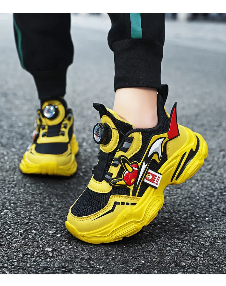 Kids Mesh Sneaker Shoes Sports Shoes for Kid Boys Fashion Sneakers Dad  Shoes Cartoon Running Shoes for Kid Boys Rotating Button Casual Shoes