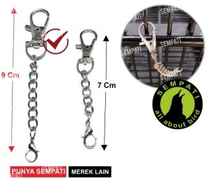 SEMPATI RANTAI KUNCI BESI PENGAMAN GEMBOK PINTU SANGKAR KANDANG BURUNG ANJING KUCING SUGAR GLIDER