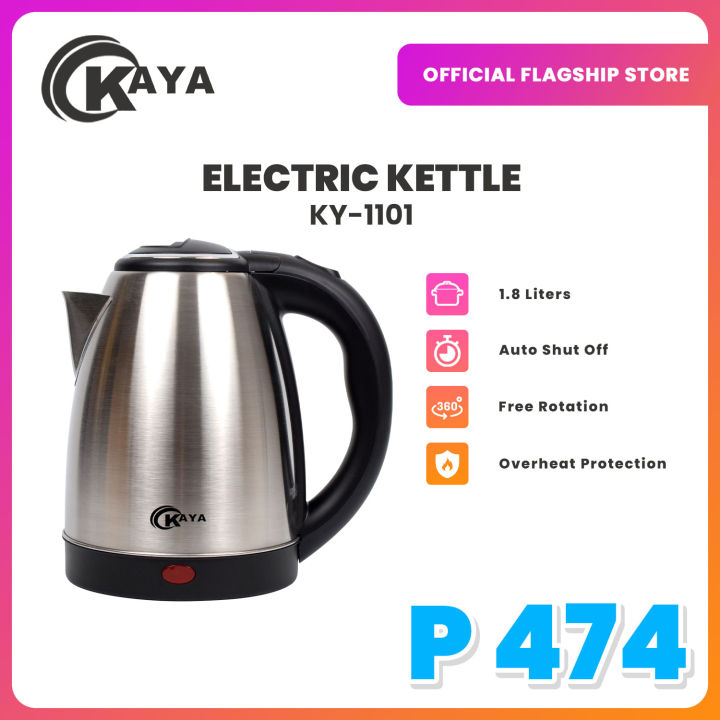 Kayya Water KAYA 1.8 Liters Electric Water Kettle Stainless Steel Cordless Auto ...